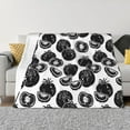 Cute Black Tomato Throw Blanket for Couch, Soft Comfy Warm Plush Throw