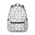 thumbnail image 1 of Cute Black and White Cartoon Line Drawing Dog Backpack for School,Cute School Bag,Schoolbag with Adjustable Shoulder Straps & Padded Back,15.3"x11"x7.1".﻿, 1 of 6