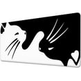 thumbnail image 1 of Cute Black and White Cats Desk Mat,Large Gaming Mouse Pad,Non-Slip Rubber Base Mousepad with Stitched Edges,Waterproof Mouse Mat Desk Pad for Work, Game, Office (31.5x15.7 in), 1 of 6