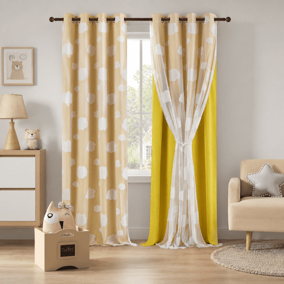 Cute Blackout Cloud Curtafor 2 Panels 52 X 95 Inch