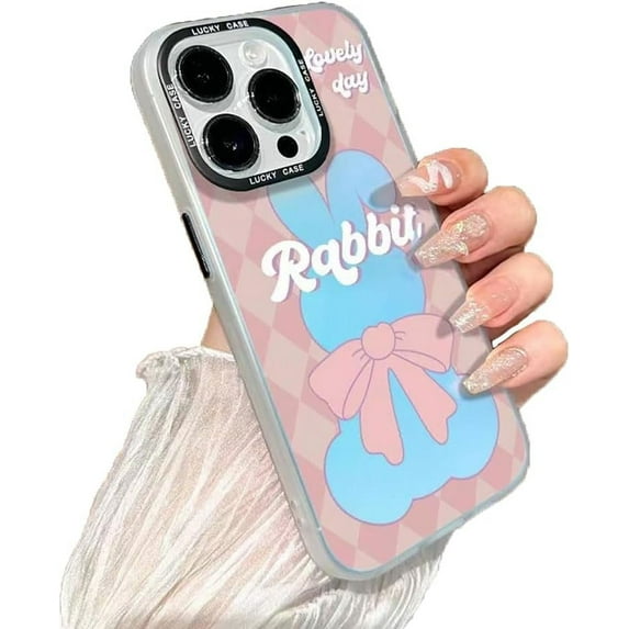 Cute Bling Glitter Laser Rabbit Bow Star Phone Case Compatible with iPhone Case (Shadow,iPhone 12 Pro Max)