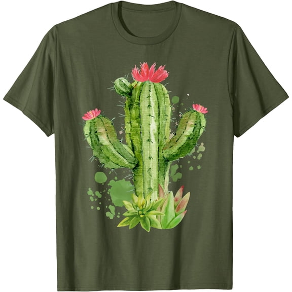 Cute Blooming Cactus Flowers I Cacti Succulents Unisex T-Shirt for Men Women Kids Toddler,Purple Color,Size 4XL
