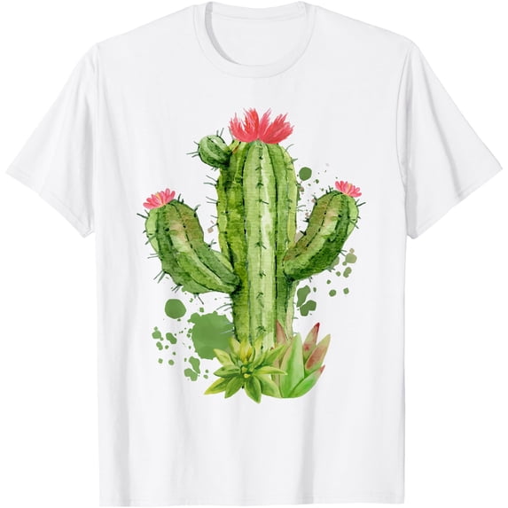 Cute Blooming Cactus Flowers I Cacti Succulents Unisex T-Shirt for Men Women Kids Toddler,White Color,Size YXS