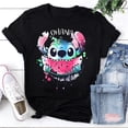 thumbnail image 1 of Cute Blue Alien Eating Watermelon Graphic Tee Tropical Summer Style,for unisex up to 5XL, 1 of 2