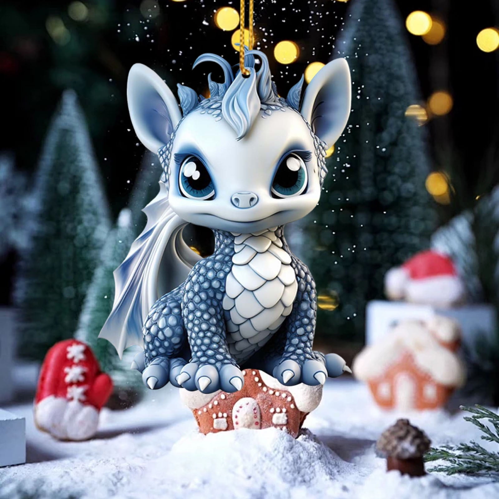 Cute Blue And White Acrylic Pendant Home Christmas Tree Holiday ...