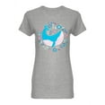 thumbnail image 1 of Cute Blue Artistic Whale Shaped T-Shirt Women -Image by Shutterstock, Female Small, 1 of 2