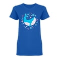 thumbnail image 1 of Cute Blue Artistic Whale Shaped T-Shirt Women -Image by Shutterstock, Female x-Large, 1 of 2