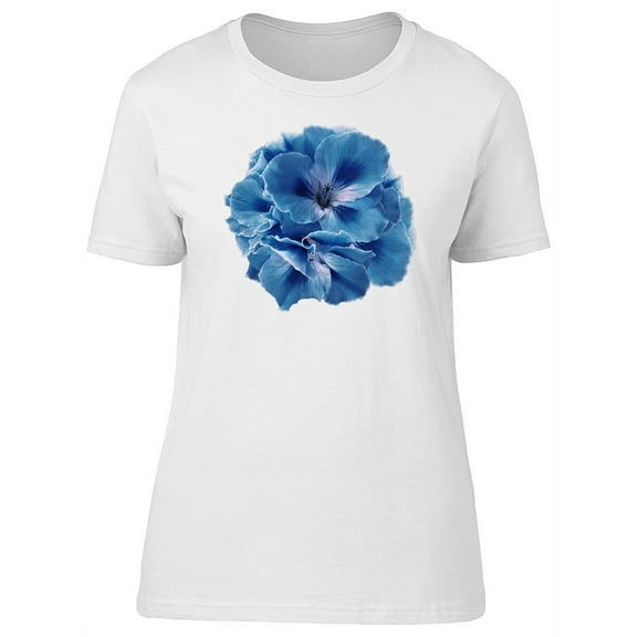 Cute Blue Begonias Flowers T-Shirt Women -Image by Shutterstock, Female Small