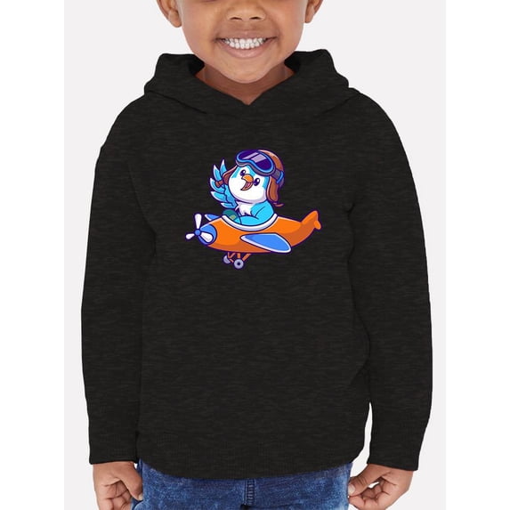 Cute Blue Bird Riding Airplane Hoodie Toddler -Image by Shutterstock, 5 Toddler