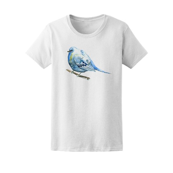 Cute Blue Bird, Watercolor Tee Women's -Image by Shutterstock