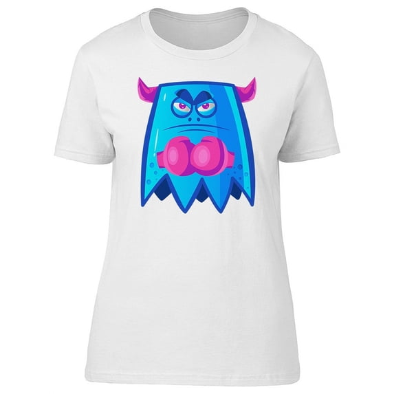 Cute Blue Boxing Monster T-Shirt Women -Image by Shutterstock, Female Small