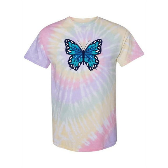 Cute Blue Butterfly Tie-Dye Spiral Women -Smartprints Designs, Female Medium