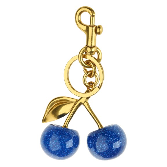 Cute Blue Cherry Keychain Charm Attractive Blue Cherry Key Adornment Stylish Key Rings Ornament for Trendsetters