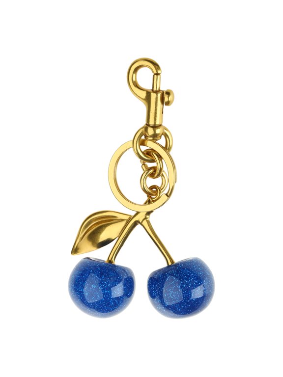 Cute Blue Cherry Keychain Charm Attractive Blue Cherry Key Adornment Stylish Key Rings Ornament for Trendsetters
