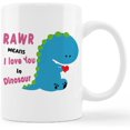 thumbnail image 1 of Cute Blue Dinosaur Mug Cup,Rawa Means I Love You in Dinosaur Ceramic Mug-11oz Coffee Milk Tea Mug Cup,Gifts For Dinosaur Lovers Boys Kids Teens,Funny Dinosaur Gag Gift, 1 of 5