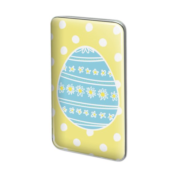 Cute Blue Easter Egg with Daisies Metal Rectangle Lapel Hat Pin Tie Tack Pinback