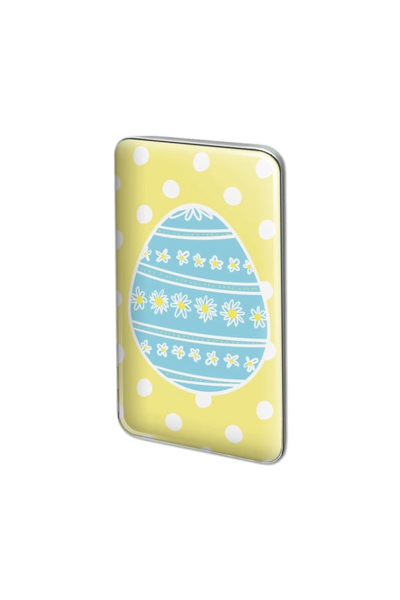 Cute Blue Easter Egg with Daisies Metal Rectangle Lapel Hat Pin Tie Tack Pinback