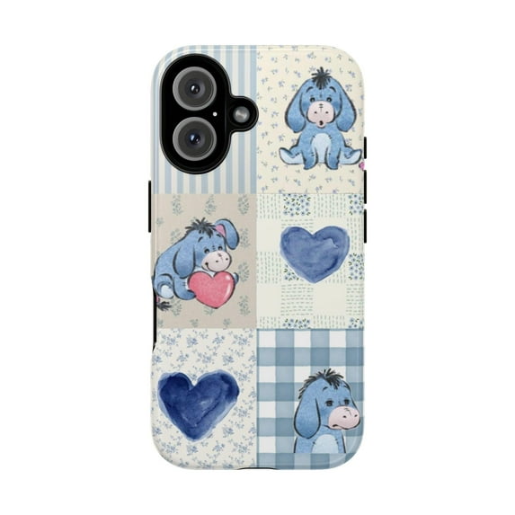 Cute Blue Eeyore Floral Winnie The Friends Phone Case for iPhone 17 to 11 Pro Max