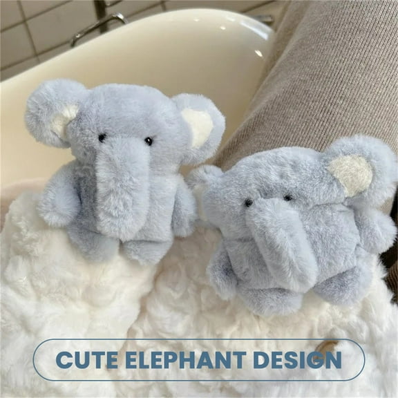Cute Blue Elephant Plush Protective Case - Soft Shock-Absorbent Cover for Smartphones & Tablets, Adorable Gift for Kids & Animal Lovers, Includes 1 Case