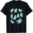 thumbnail image 1 of Cute Blue Fallow Parrotlet Pattern Pacific Parrot Doodle T-Shirt, 1 of 5