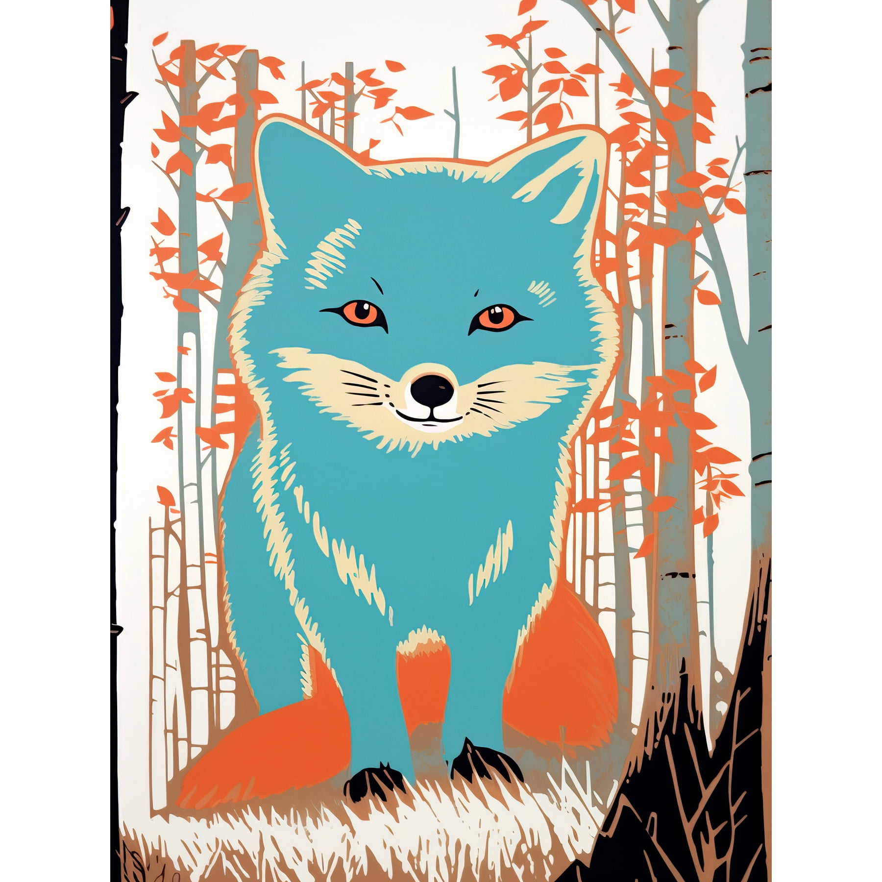 Cute Blue Fox Forest Glade Landscape Bright Woodland Baby Animal Kids Bedroom Unframed Wall Art Print Poster Home Decor Premium - Walmart.com cute-blue-fox-forest-glade-landscape-bright-woodland-baby-animal-kids-bedroom-unframed-wall-art-print-poster-home-decor-premium-walmart-com
