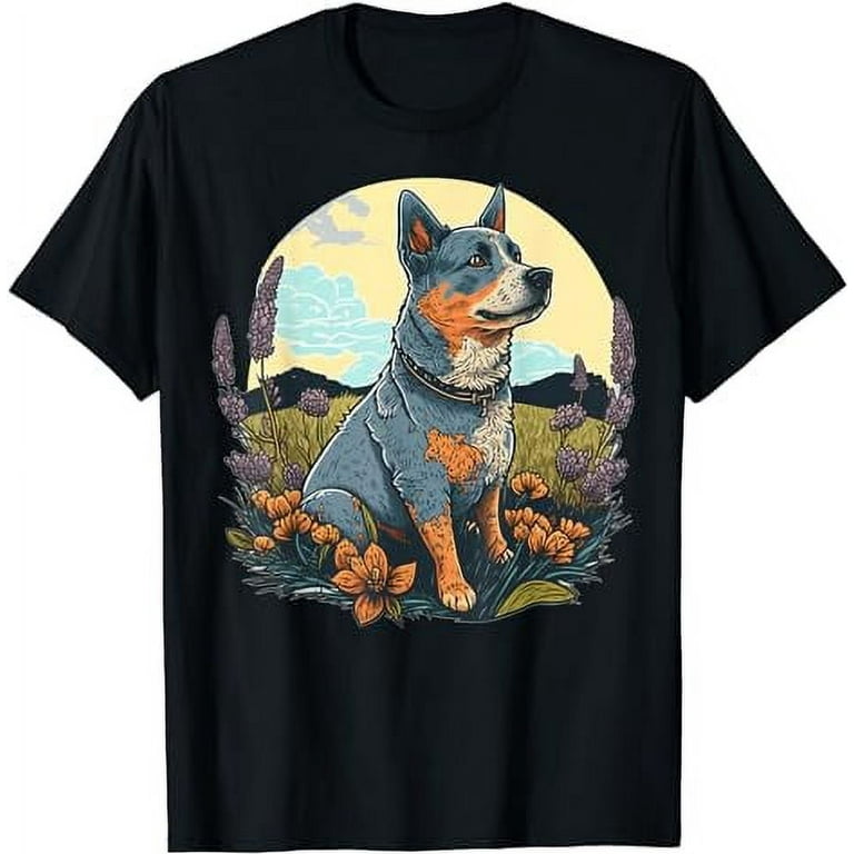 Cute Blue Heeler Dog on Australian Cattle Dog Lover T Shirt Walmart
