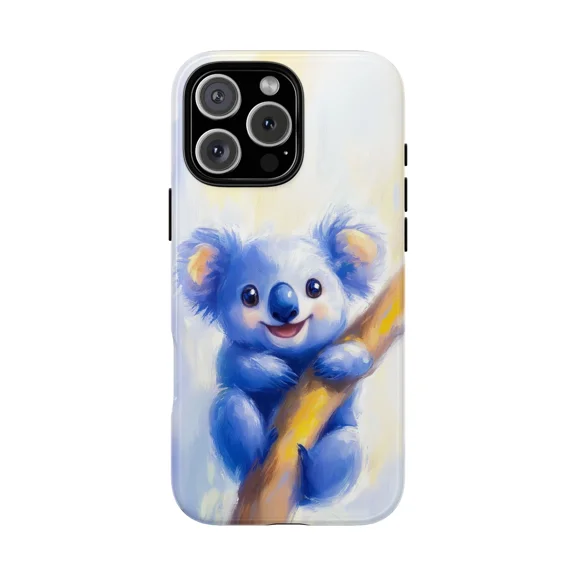 Cute Blue Koala Bear Cartoon Phone Case for iPhone 17 16 15 14 13 12 11 Pro Max