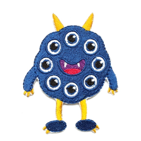 Cute Blue Monster Embroidered Iron On Patch