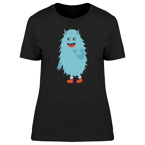 Cute Blue Monster With Red Shoes Tee Women's -Image by Shutterstock