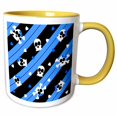 thumbnail image 1 of 3drose, Cute Blue Skull and Hearts Print, 11oz Two-tone Yellow Mug, 1 of 6