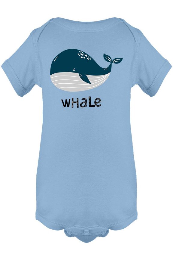 Cute Blue Whale Design Bodysuit Infant -Image by Shutterstock,  6 Months