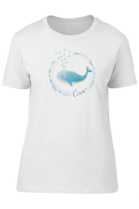 Cute Blue Whale Love Tee Women's -Image by Shutterstock