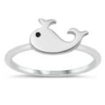 thumbnail image 1 of Cute Blue Whale Water Spout Animal Ring .925 Sterling Silver Band Jewelry Female Male Unisex Size 10, 1 of 4