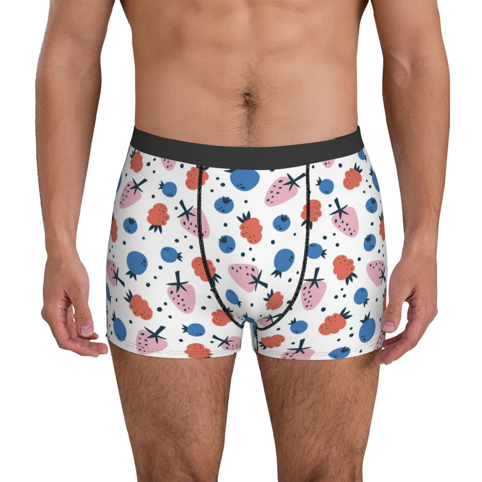Cute Blueberry Grape Mens Underwear Boxer Briefs Breathable Boxers