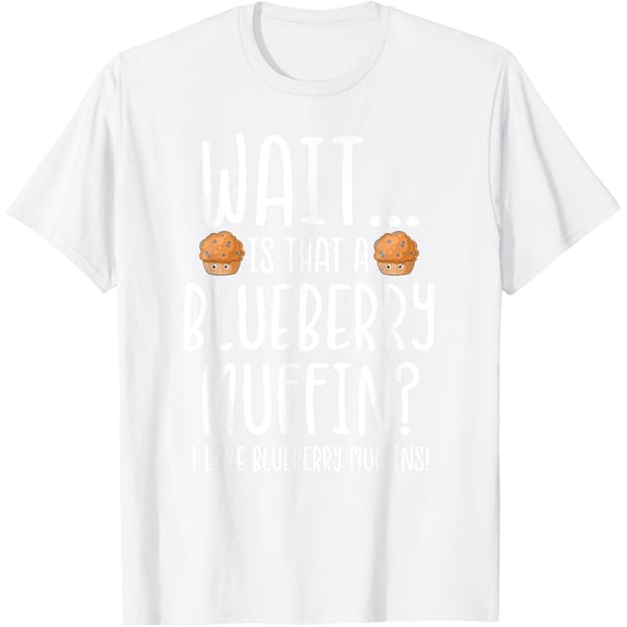 Cute Blueberry Lover - I Love Blueberry Muffins T-ShirtMen's and women's pure cotton short-sleeved shirts