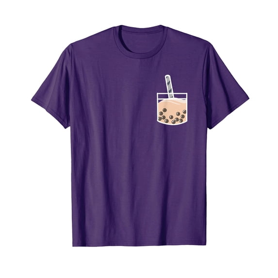 Cute Boba Pocket Bubble Milk Tea T-Shirt for Asian Foodies and Boba Lovers