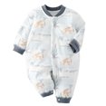 thumbnail image 1 of Cute Bodysuits For Baby Toddler Boys Girls Cotton Cartoon Print Rompers Footed Pajamas Zipper Long Sleeve Sleeper Jumpsuit,18-24 Months,Z1-Dark Gray, 1 of 3