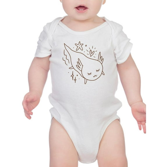 Cute Boho Baby Sleepy Axolotl Bodysuit Infant -Image by Shutterstock, Newborn