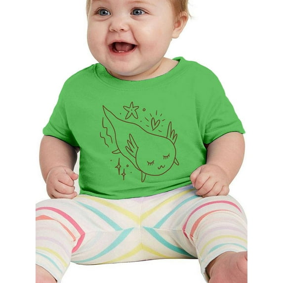 Cute Boho Baby Sleepy Axolotl T-Shirt Infant -Image by Shutterstock, 24 Months