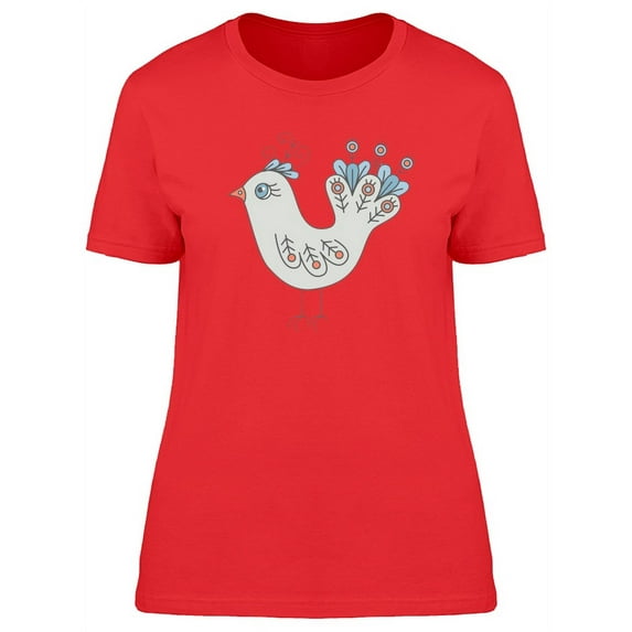 Cute Boho Bird Doodle T-Shirt Women -Image by Shutterstock, Female Medium