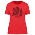 thumbnail image 1 of Cute Boho Floral Bird Sketch T-Shirt Women -Image by Shutterstock, Female Large, 1 of 2