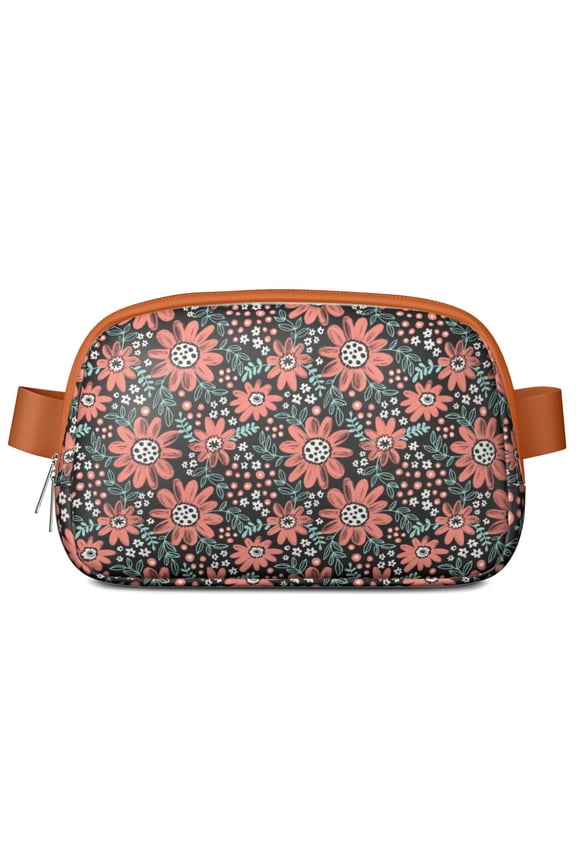 Cute Boho Flower Waist Bag – Daisy Print Fanny Pack with Yellow & White Bloom Vibe, Retro Spring & Summer Style
