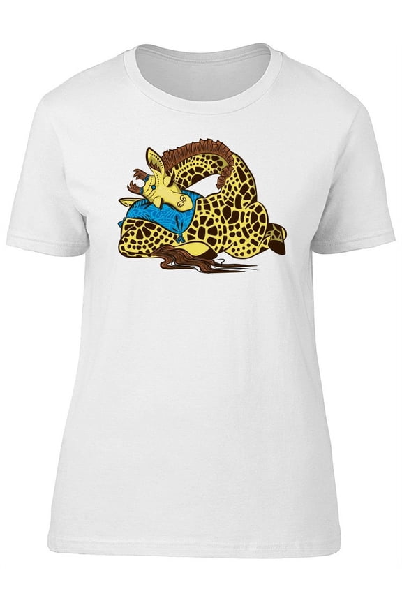 Cute Boho Giraffe Sleeping T-Shirt Women -Image by Shutterstock, Female Medium