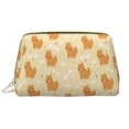 thumbnail image 1 of Cute Bone Dog Makeup Bag, Large Capacity Travel Cosmetic Bag for Women Girls- Travel Toiletry Bag Leather Portable Waterproof Makeup Case Organizer with Handle, 1 of 4