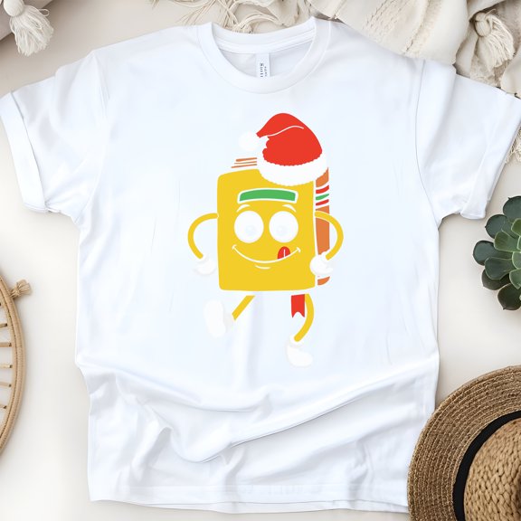 Cute Book Character T-Shirt | Funny Reading Lover Tee | Happy Book Gift Shirt, White, Size S