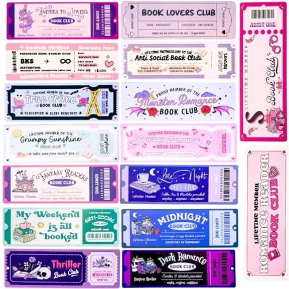 Cute Bookmarks Set Funny Bookmark Sets for Women Bookish Page Markers Book Clubs Lovers Dark Romance Anti Social Fantasy Thriller True Crime Booktok Club Readers Accessories Supplies Gifts Bulk (80)