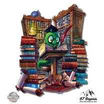 Cute Bookworm - 3" Vinyl Sticker - For Car Laptop I-Pad Phone Helmet Hard Hat - Waterproof Decal