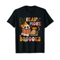 thumbnail image 1 of Cute Booooks Ghost Read More Books Funny Teacher Halloween T-Shirt, 1 of 5