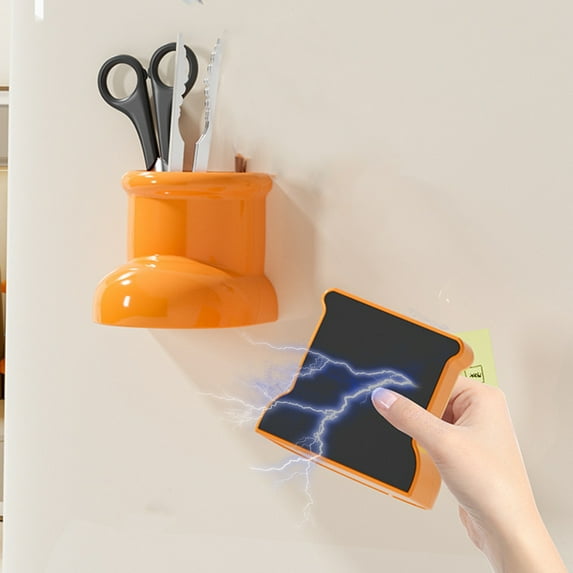 Cute Boots Magnetic Box, Refrigerator Magnetic Storage Container, Kitchen Organizer Decorations, Plastic Material, Versatile For Kitchen Office Living Room, Easy To Attach