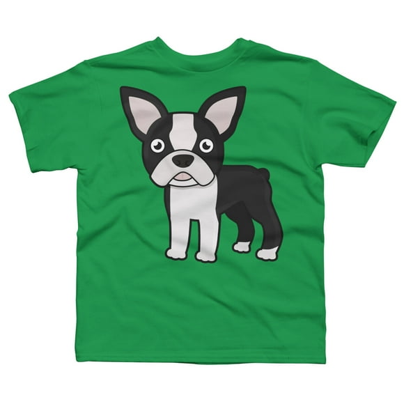 Cute Boston Terrier Boys Kelly Green Graphic Tee - Design By Humans  M